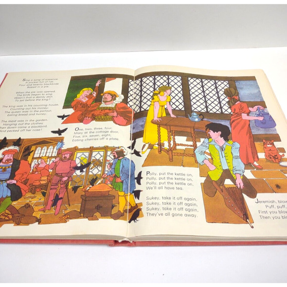 Vintage 1972 Bedtime Book of 365 Nursery Rhymes Hardback - Ann Evans - Picture 4 of 12